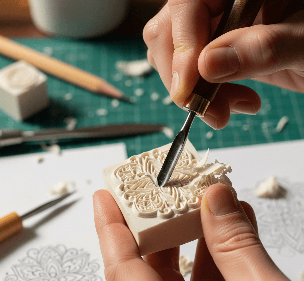 Carving the Stamp by Hand img Carving the Stamp by Hand